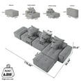 thumbnail image 4 of 170" Oversized Modular Sectional Sofa, L-Shaped Cloud Couch with 28.5" Extra Deep Seat and 14" Wide Armrests, 5 Seater Chenille Convertible Couches for Living Room, Grey, 4 of 9