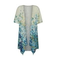 thumbnail image 3 of Light Cardigans for Women Summer Women Casual Printed Short Sleeve Cardigans Drape Open Front Lightweight Summer High Low Hem Tops Plus Size Cardigan on Clearance, 3 of 4
