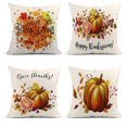 thumbnail image 1 of EREHome Set of 4 Pillow Cases Happy Thanksgiving Lettering Celebration on for Badge Autumn Text Watercolor Throw Pillowcase Cover Cushion Case Home Decor 20x20 inch, 1 of 5