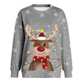 thumbnail image 5 of Womens Sweatshirts Christmas Long Sleeve Cute Reindeer Print Pullover Sweatshirt Crewneck Graphic Winter Loose Casual Xmas Women's Sweatshirt ZB Grey XL, 5 of 5