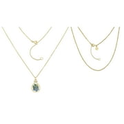 Believe by Brilliance 14KT Gold Flash Plated Double Necklace Set with Genuine Flowers