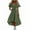 Army Green, variant on A Line Dresses for Women Summer Casual Short Sleeve Maxi Dresses Loose Flowy Solid Color V Neck Linen Dress Blue M