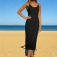 thumbnail image 2 of Women's Bodycon Maxi Dress Spring Elegant Sleeveless Formal Wedding Guest Cocktail Dresses Black M, 2 of 6