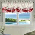 thumbnail image 3 of Love Heart Valentine's Farmhouse Short Window Curtain Valances, Vintage Eucalyptus Botanical Red Pink Rod Pocket Kitchen Valances for Living Room Bedroom Bathroom Cafe 54" x 18", 3 of 8