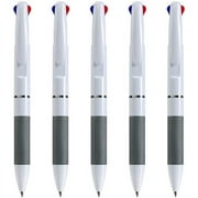 Cambond 3-in-1 Multicolor Pen .. 1.0mm - 3-Color Retractable .. Ballpoint Pens Nurse Pens .. for Office School Supplies .. Students Gift, 5 Pack(White)