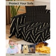 thumbnail image 4 of Black Gold Striped Sofa Couch Covers for Dogs,Washable Sofa Throw Cover Single Slipcovers for Armchair with Tassel,Boho Minimalist Geometric Bohemia Couch Protector Towel Blanket Medium 71''x91'', 4 of 8