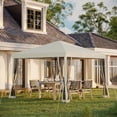 thumbnail image 2 of Outsunny 10' x 10' Pop Up Canopy Tent with Netting, Instant Gazebo, Ez up Screen House Room with Carry Bag, Height Adjustable, for Outdoor, Garden, Patio, Beige, 2 of 5