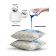 thumbnail image 6 of Outdoor Pillows Waterproof, Blue Spring Floral Throw Pillows with Inserts Included, Hydrangea Eucalyptus Leaves Botanical Rustic Indoor Outdoor Decorative Lumbar Pillow for Bed/Couch 16"x16", 2Pcs, 6 of 8