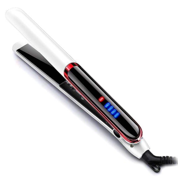 Hair Straightener Flat Iron,Fast Heated Dry Hair Straightening and Curling Irons with LCD Screen for All Hair Types，Straightens & Curls with Adjustable Temp (Black)
