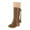 Brown, variant on TKYCMSUAKI Leather Boots for Women, Women's Wedge Boots Winter Snow Boots with Fur Liner Wide Calf Cowgirl Slip On Western Boots Knee High Shoes