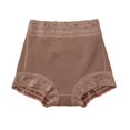 thumbnail image 3 of lnmuld Solid High Waist Lace Shapewear Shorts Butt Lifter Seamless Body Shaper for Women Color:Brown,Size:XL, 3 of 5