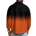 thumbnail image 5 of Hearthz S-4XL Plus Size Waffle Loose Long Sleeve Shirts for Men Big and Tall Collared Gradient Button Down Shirts Men Textured Knit Shirt Jacket with Pockets, 5 of 5