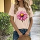 thumbnail image 2 of Camiseta de Manga Corta de Verano para Mujeres con Estampado Casual de Moda con Cuello Redondo, 2 of 5