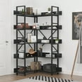 thumbnail image 1 of PAKASEPT 70.9” Corner Bookshelf, 5-Tier Industrial Bookcase with Metal Frame for Open Storage, Corner Display Rack Storage Organizer for Home Office,Black, 1 of 8