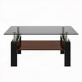 thumbnail image 5 of Modern Gray Glass Coffee Table, 220lbs Load-bearing|Tempered Glass Top, 5 of 10