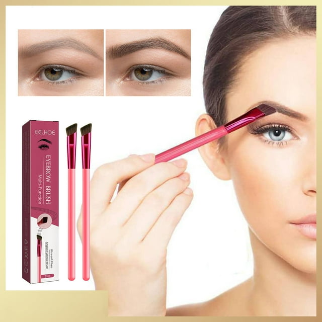 Fiudx Juego de Brochas para Cejas, Brocha Angular Versátil para Maquillaje, Brocha de Fibra Suave para Delineador de Ojos, Herramienta Precisa para Dar Forma a Las Cejas, Ideal para Aplicar Maquillaj