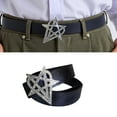 thumbnail image 2 of Black Studded Belt Solid Color Waist Band Rivet Belt Star Heart Charm Decorative Girdle for Fashion Enthusiasts, 2 of 11