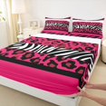 thumbnail image 3 of Feelyou Leopard Cheetah Print Twin Sheet Sets, Modern Abstract Lines Bedding, 3pcs, 3 of 7