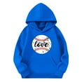 thumbnail image 4 of lcziwo Kids Hoodies Baseball Graphic Hooded Sweatshirt Game Day Pullover Hoodie for Boys and Girls Blue 160, 4 of 5