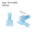 thumbnail image 2 of Uxcell 150PCS Male Spade Connector 16-14 AWG Nylon Quick Disconnect Blue, 2 of 5