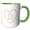 Green/White, variant on 3drose, Pink Hearts Valentine Day Elegant Monogram. Charming Initial D, 11oz Mug