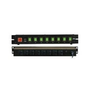 Mr. Dj PSC-400 Stage Light with 8-Channel Power Strip and Lighted Green Toggles On/Off Power Panel