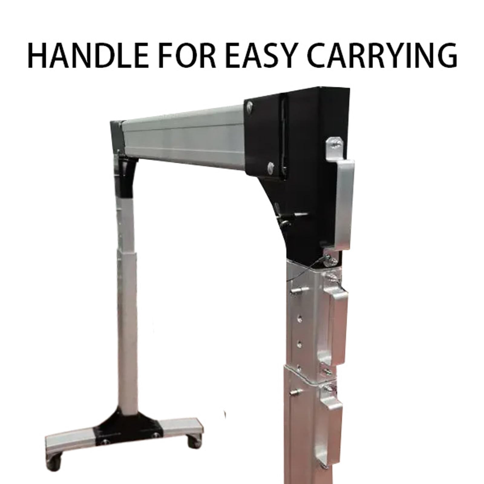 Portable Aluminum Gantry Crane, 1100 lbs Capacity Adjustable Shop Lift Hoist, 4.9-9.5 ft Height & 5.3-7.5 ft Beam Width, 2-Post Mobile Lifting System for Garage, Workshop, and Auto Repair