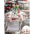 thumbnail image 5 of Outdoor Tablecloth with Umbrella Hole for Patio/Picnic/Party/Camping, Red Spring Floral Waterproof Table Cloth Round Cover Washable, Elegant Pastoral Flowers Watercolor (Dia 54"), 5 of 8