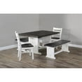 thumbnail image 5 of Home Square 3-Piece Set with 1 Table & 2 Benchs in Off White Dark Brown, 5 of 7