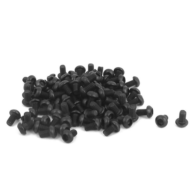 Unique Bargains M2.5x4mm Thread 10.9 Alloy Steel Button Head Hex Socket Cap Screw Bolt 100pcs