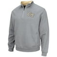 thumbnail image 2 of Men's Colosseum Heathered Gray Georgia Tech Yellow Jackets Tortugas Team Logo Quarter-Zip Jacket, 2 of 3