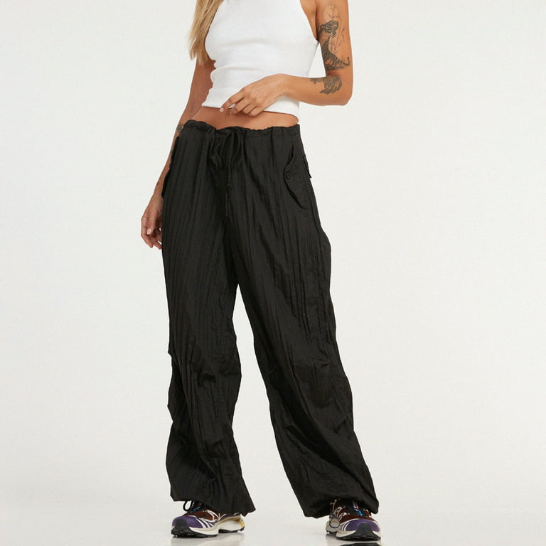 Y2K Cute Low Waisted Flare Trousers Jeans Vintage Aesthetic Cargo Pants  Slim Pockets Harajuku Joggers 90s Streetwear
