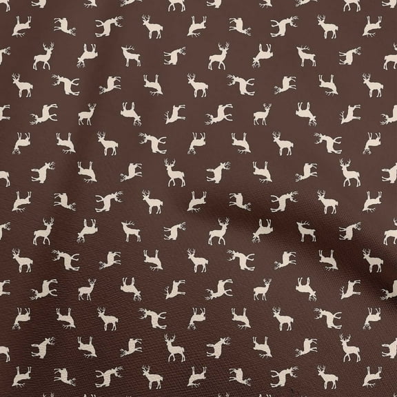 oneOone Polyester Spandex Brown Fabric Animal Sewing Material Print Fabric By The Yard 56 Inch Wide
