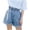 Blue, variant on IROINNID Women's Casual High Waist Elastic Waist Wide Leg Solid Denim Shorts