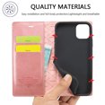 thumbnail image 6 of Compatible with iPhone 11 Wallet Case, PU Leather Flip Folio Case with Card Holders RFID Blocking Kickstand [Shockproof TPU Inner Shell] Phone Cover For iPhone 11, rosegold, 6 of 11