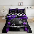 thumbnail image 2 of Erosebridal Sport Car Bedding Twin Comforter Set,Buffalo Plaid Down Comforter,Extreme Sport Bedding Sets Twin with Comforter,Microfiber Car Room Decorative,Reversible,3pcs, 2 of 8