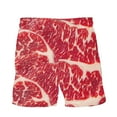 thumbnail image 3 of UTSJKR Beef Steak Texture Meat Men's Board Shorts Quick Dry Swim Trunks with Pockets Beach Trunks Bathing Suits Red 14, 3 of 3