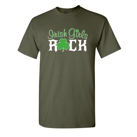 Irsh Girls Rock Mens Tee St Saint Patricks Day Gift Sarcastic Humor Novelty Funny T Shirt