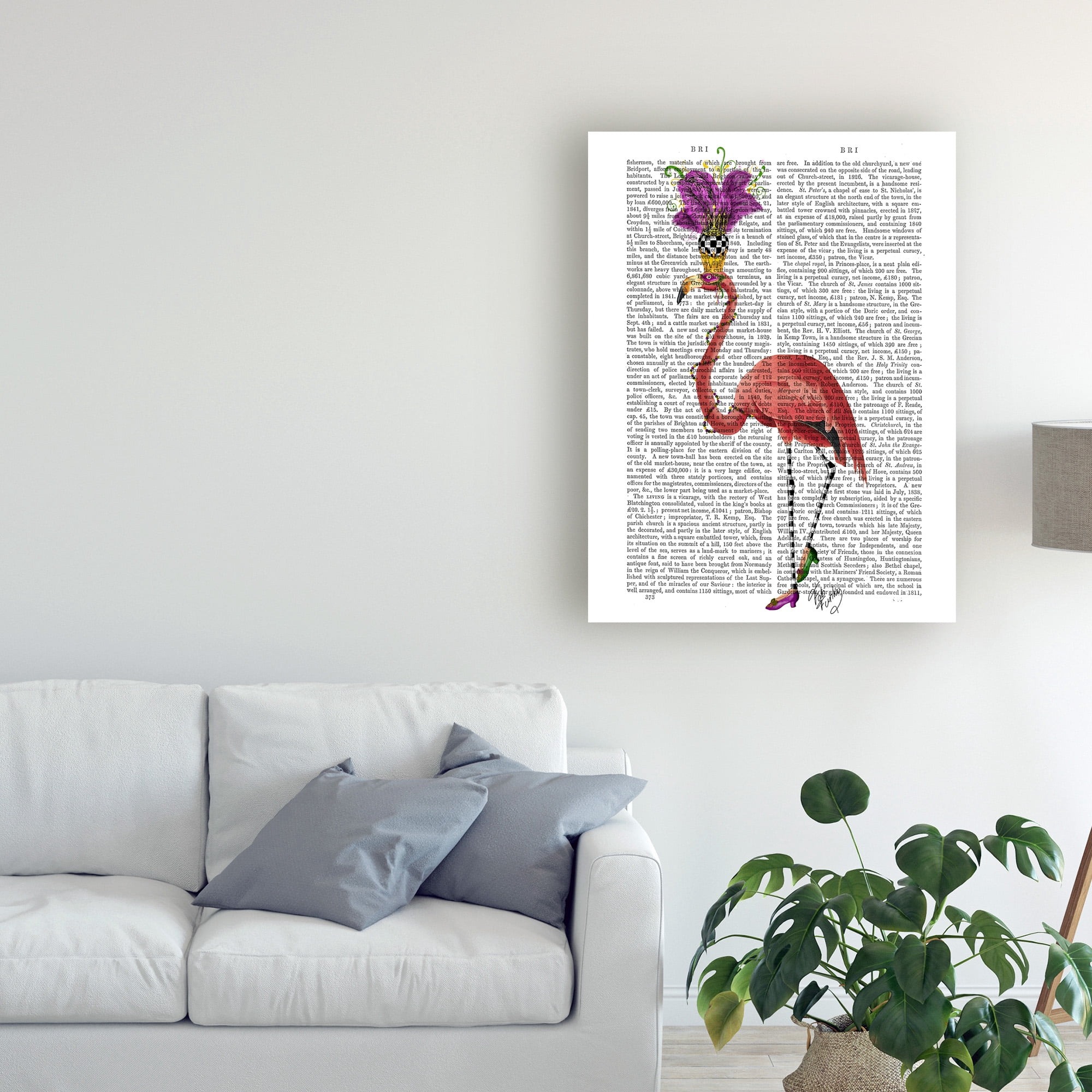 Trademark Fine Art 'Mardi Gras Flamingo, Full' Canvas Art by Fab Funky