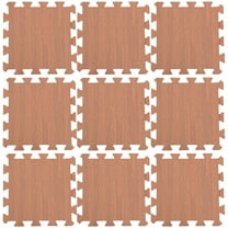 CRILSTYLEO Interlocking Floor Mats Waterproof EVA Foam Brown 12Pcs Non-Slip Tiles