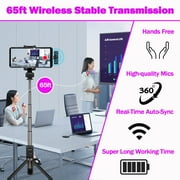 RONY Wireless Lavalier Lapel Microphone Compatible with iPhone iPad - Professional 2 Clip-on Mini Bluetooth Mics for YouTube Interview Livestream Vlog Podcast