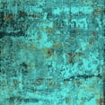 thumbnail image 1 of Ahgly Company Machine Washable Indoor Square Oriental Turquoise Blue Industrial Area Rugs, 4' Square, 1 of 4