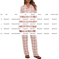 thumbnail image 4 of MVRLSH Lounge Pajama Sets for Women Plaid Print Lapel Button Long Sleeve Two Piece Loose Casual Sleep wear Summer Soft Comfortable Top Blue - L, 4 of 6