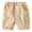 Khaki, variant on Boys' Pants Lightweight Pocket Elastic Solid Print Shorts Daily Wear 18-24 Months