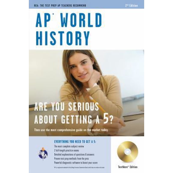 Pre-Owned AP World History with CD-ROM (REA) (Advanced Placement (AP) Test Preparation) (Paperback) 0738607916 9780738607917