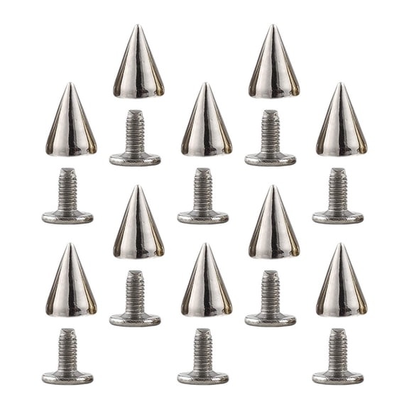 GOOHOCHY Cone Shaped Iron Rivets for DIY Use Silver Color Sturdy and Durable 100 Sets