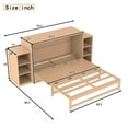 thumbnail image 4 of Newest Storage Queen Size Murphy Bed with Drawers and Shelves, Modern Space-Saving Wall Bed Cabinet,Golden, 4 of 14