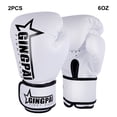thumbnail image 4 of Naiovety Guantes de boxeo tailandeses dinámicos para entrenamientos desafiantes, núcleo de Velcros en la muñeca, guantes de entrenamiento de Accesorios para máquinas de ejercicios blanco 6 onzas, 4 of 6
