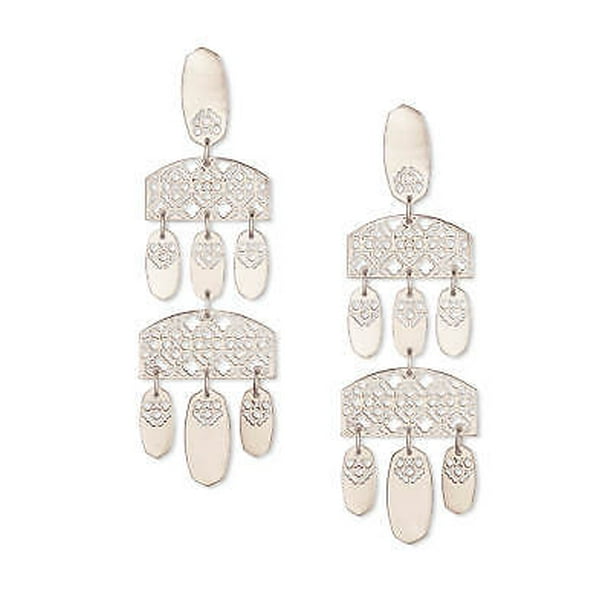 Kendra Scott Emmet Rhodium Silver Statement Filigree Chandelier Earring Com Kendra Scott Emmet Rhodium Silver, Kendra Scott Emmet Chandelier Earrings