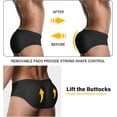 thumbnail image 2 of LALAMELON Mens Butt Lifter Shapewear Hip Enhancer Mens Padded Underwear with Detachable Pads, 2 of 5